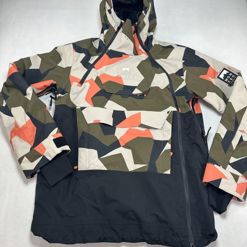 Montec Doom Ski Jacket Mens Large Camo Hooded 20K/20K Waterproof Insulated Snow